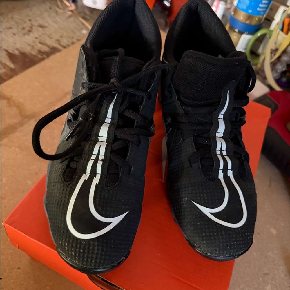 Nike Kids Black Sneakers with White Swoosh